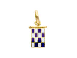  Nautical Flag Pendant in 18kt Yellow Gold and Enamel Letter N