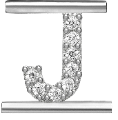  Eleonora Giordani Letter Rhodium plated silver J