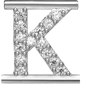  Eleonora Giordani Letter Rhodium plated silver K