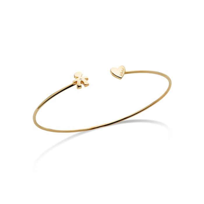  Le Bebè Les Petites Baby and Heart Bracelet in Yellow Gold and Diamond LBB720-C