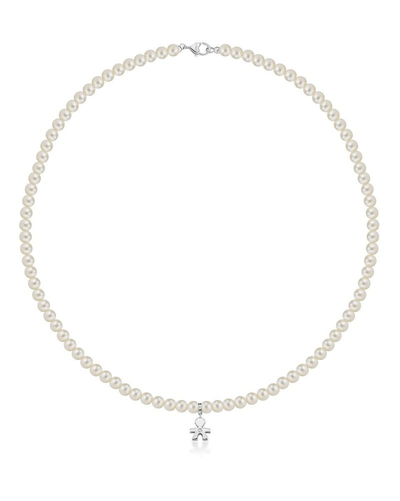  Le Bebè Le Perle Baby Necklace White Gold Pearls and Diamond LBB800