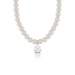Le Bebè Le Perle Collana Bimba Oro Bianco Perle e Diamante LBB801