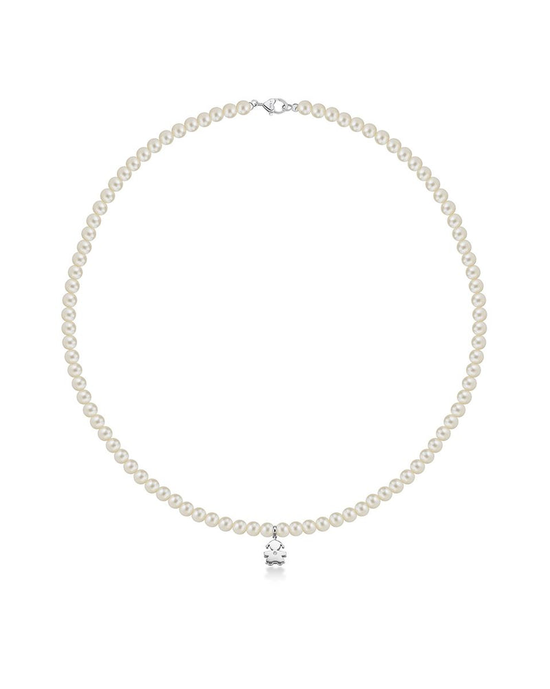 Le Bebè Le Perle Collana Bimba Oro Bianco Perle e Diamante LBB801