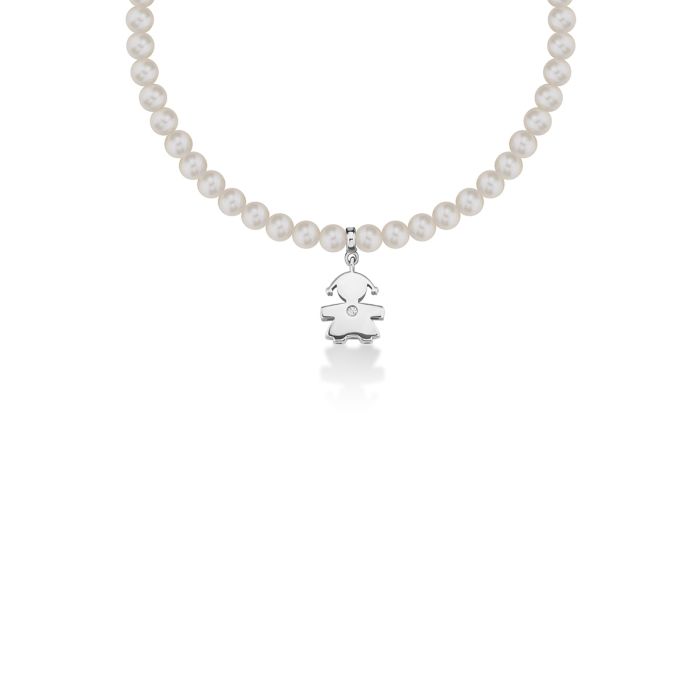  Le Bebè Le Perle Baby Girl's Bracelet White Gold Pearls and Diamond LBB803