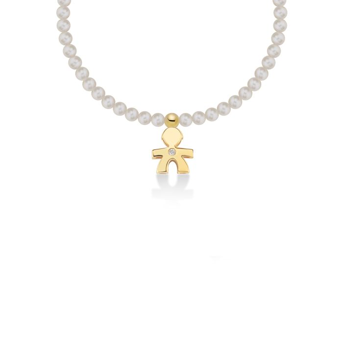 Le Bebè Le Perle Bracciale Bimbo Oro Giallo Perle e Diamante LBB822