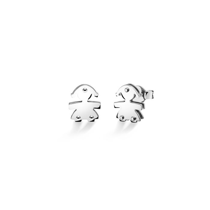  Le Bebè I Mini Earrings for Girls in White Gold LBB053