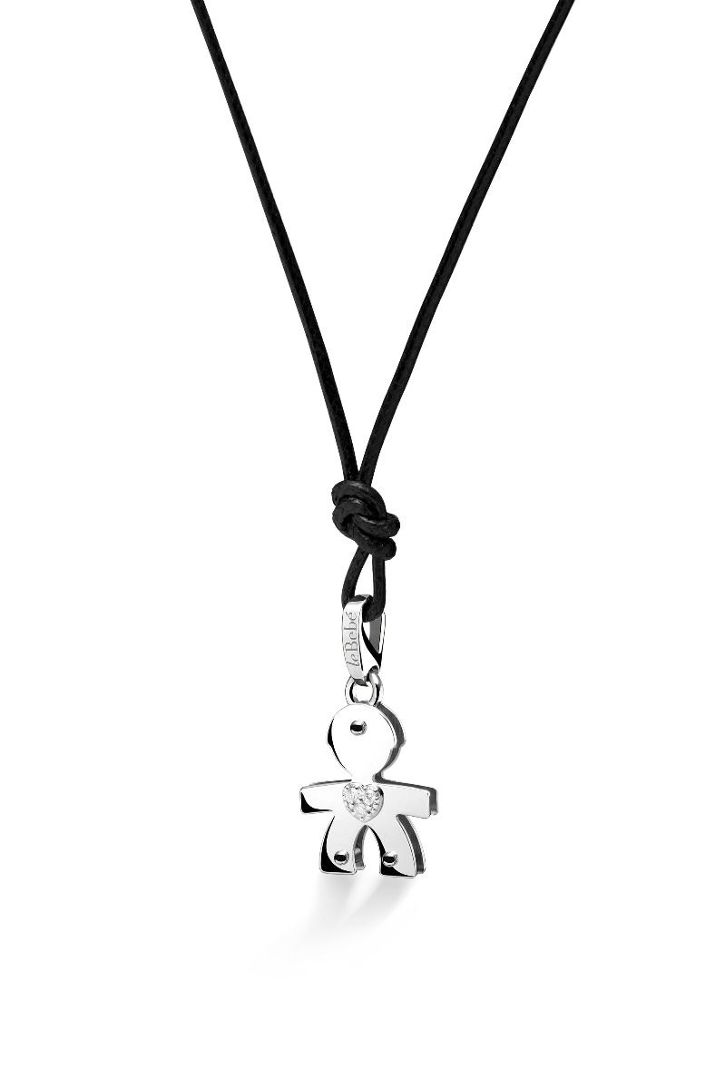 Le Bebè I Diamantini Bimbo Oro Bianco con Cuore Pavé Diamanti LBB061