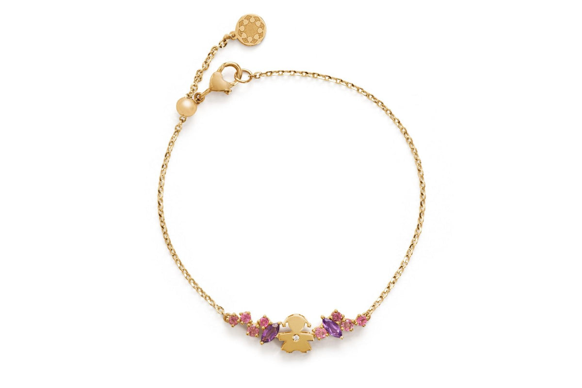 Le Bebè Les Bonbons Bracciale Bimba Oro Giallo Ametiste, Tormaline e Diamante LBB857