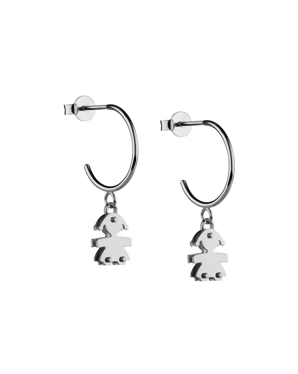 Le Bebè I Mini Orecchini Cerchietto Bimba Oro Bianco LBB554