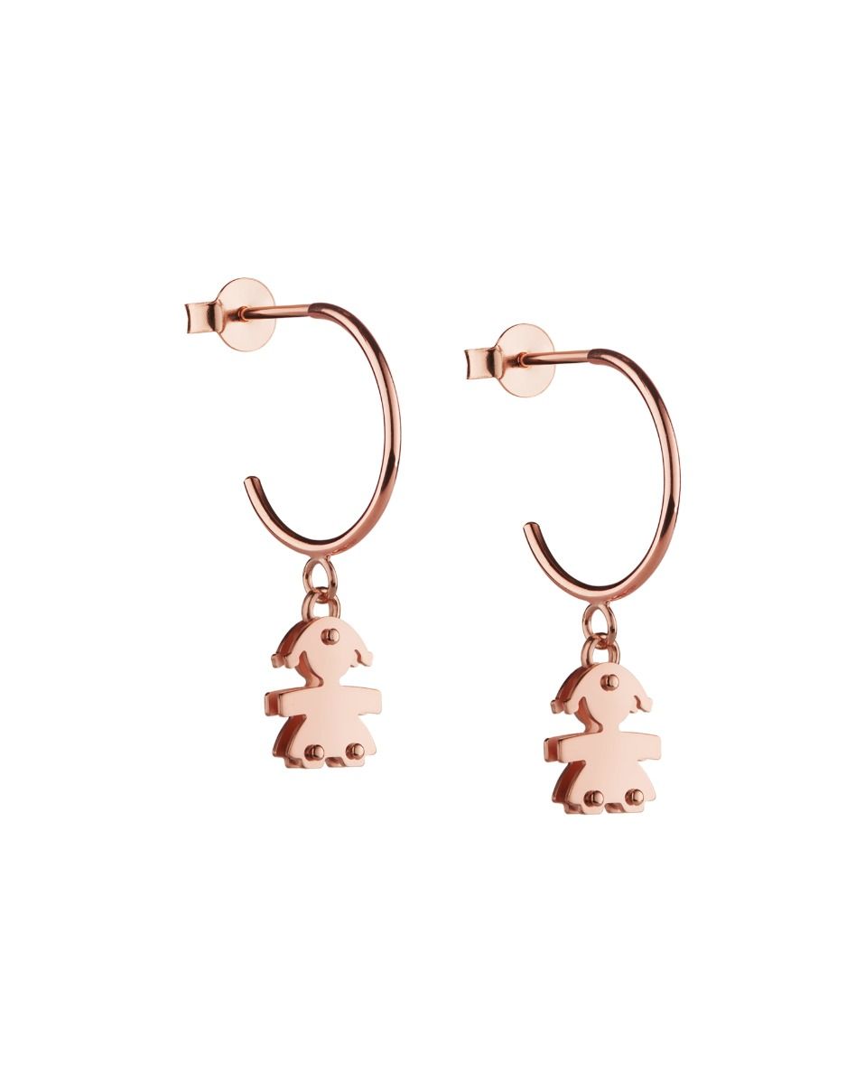 Le Bebè I Mini Orecchini Cerchietto Bimba Oro Rosa LBB555
