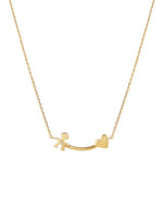  Le Bebè Les Petites Baby and Heart Necklace in Yellow Gold and Diamond LBB730