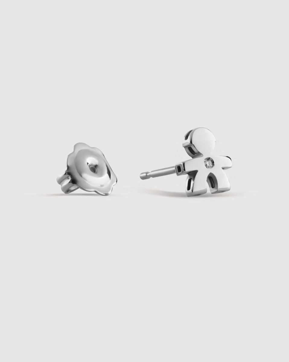Le Bebè Single Earring for Children in White Gold and Diamond LBB814