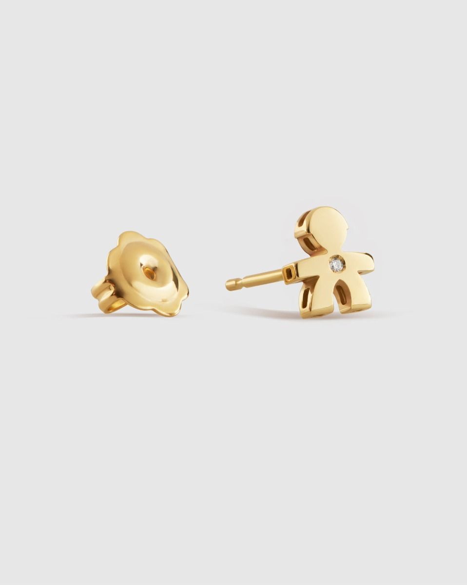 Le Bebè Mono Orecchino Bimbo Oro Giallo e Diamante LBB816
