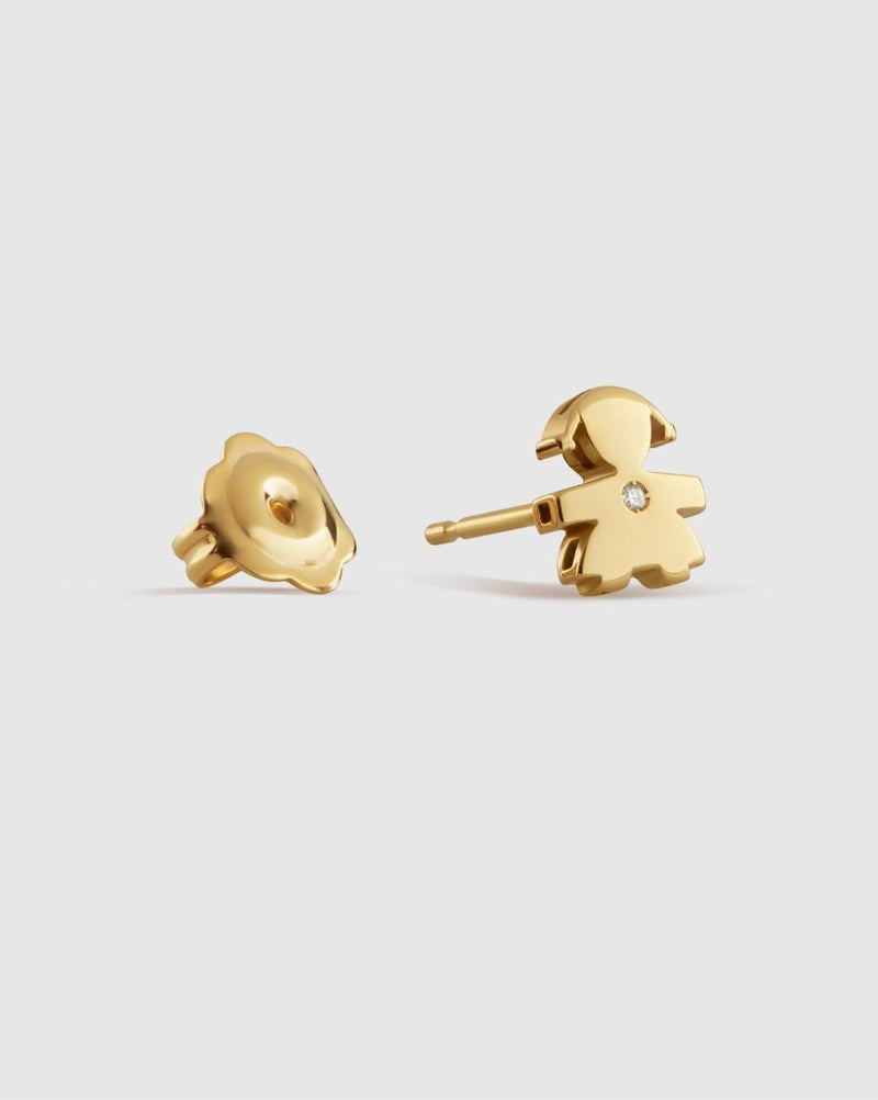  Le Bebè Mono Earring for Girls in Yellow Gold and Diamond LBB817