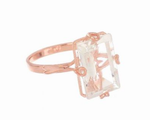  Maman et Sophie Pink Silver Ring With Rock Crystal