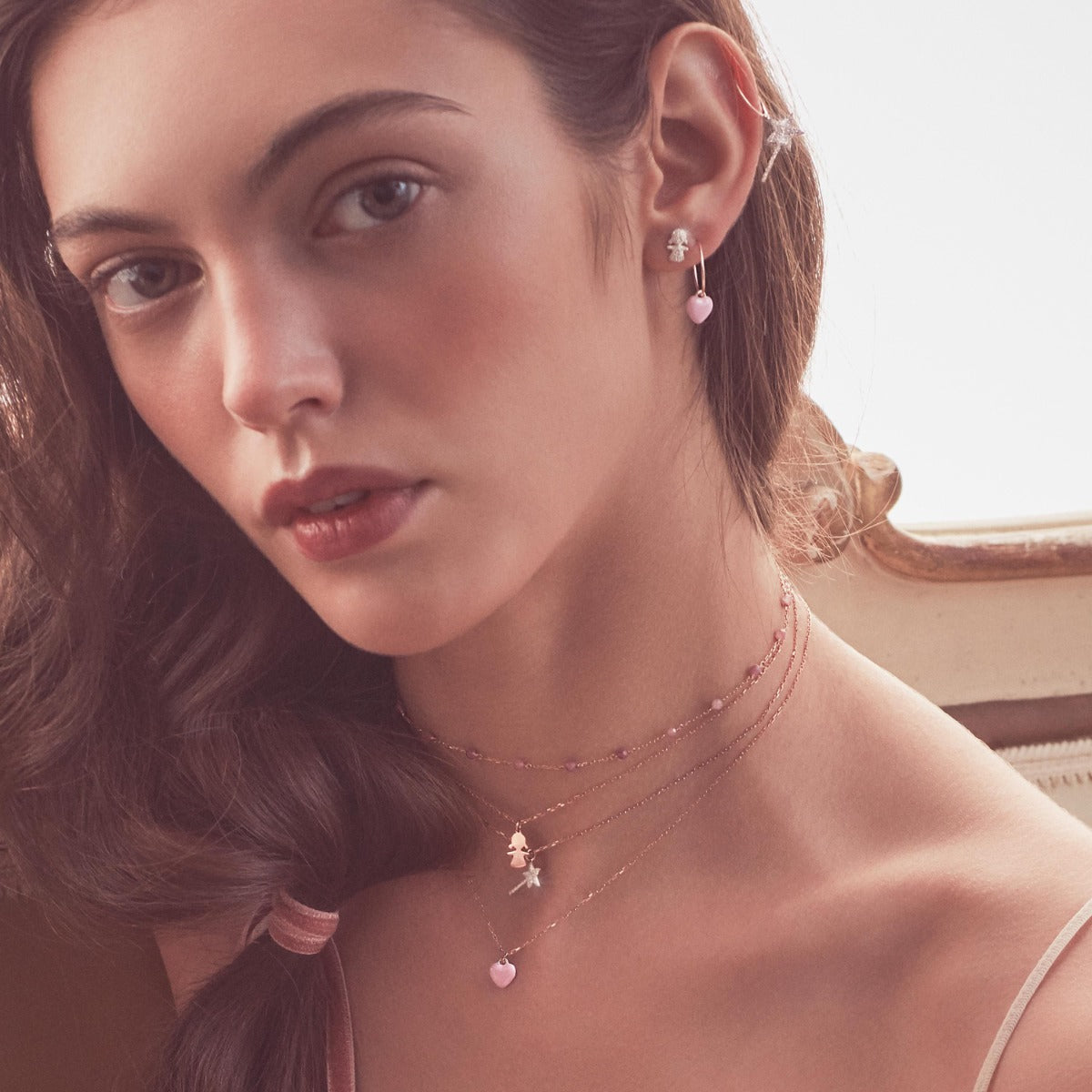 Maman et Sophie 18kt rose gold necklace with little girl GHBAMX