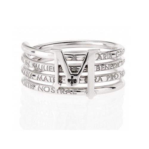  Tuum Tuam X Ring in Rhodium Plated Silver