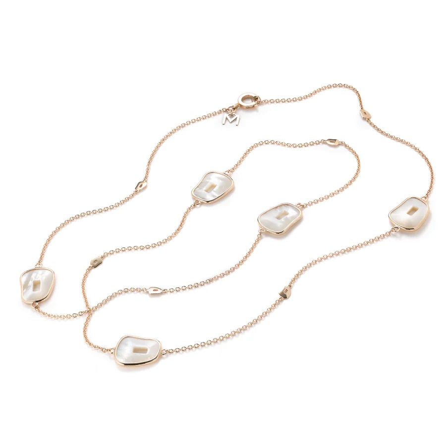 Mattioli Satuir Puzzle Necklace in Rose Gold and Mother of Pearl