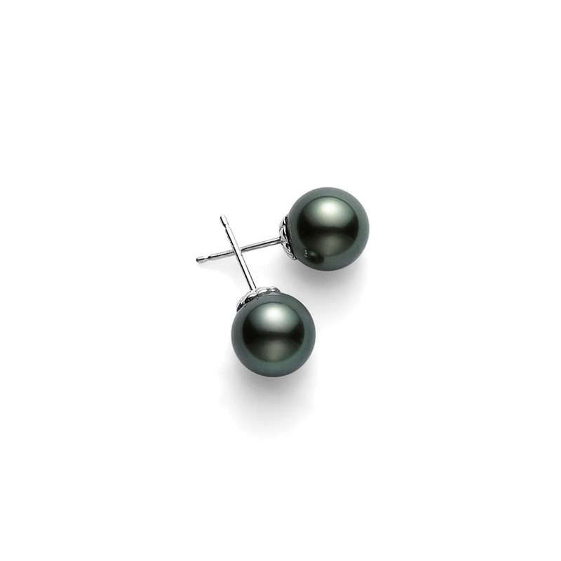 Mikimoto earrings mm.8x9 black