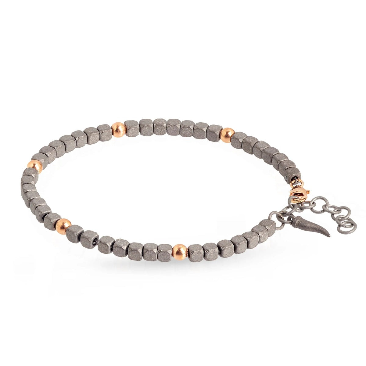 Mano Jewels Titanium Bracelet and 5 Spheres in 9kt Rose Gold