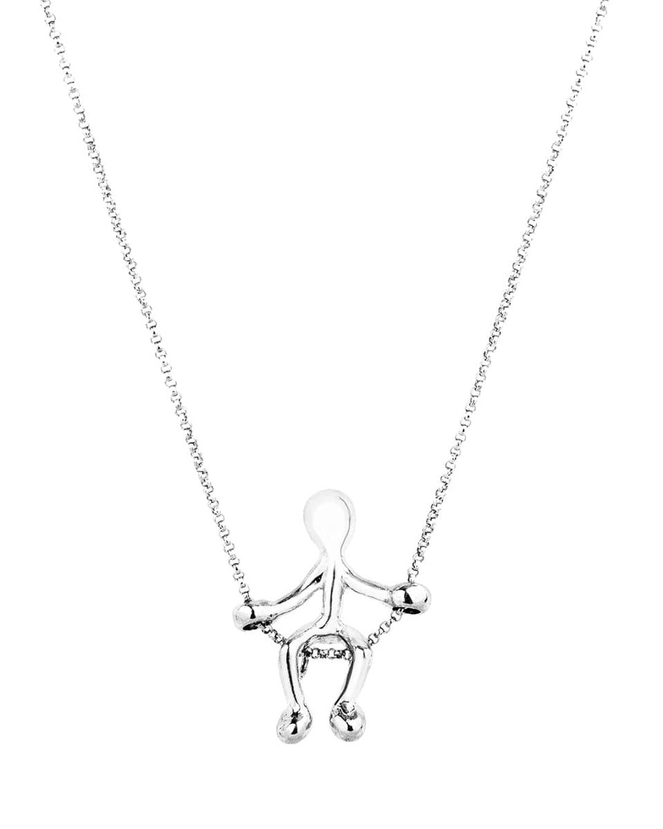  Pensieri Felici Silver necklace with mini 'swing' pendant GS1048