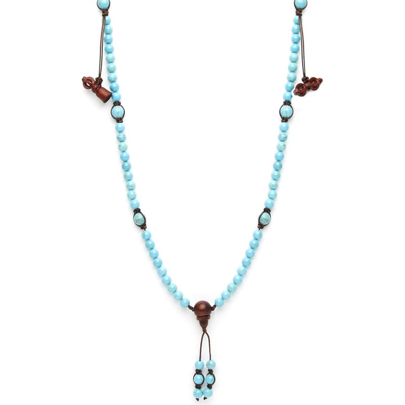  Tamashii Mundra Long Turquoise Necklace NHS1500-07