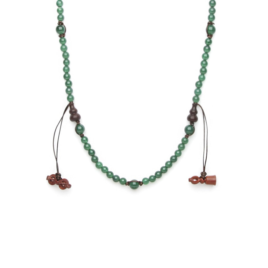  Tamashii Mundra Short Green Agate Necklace NHS1600-12