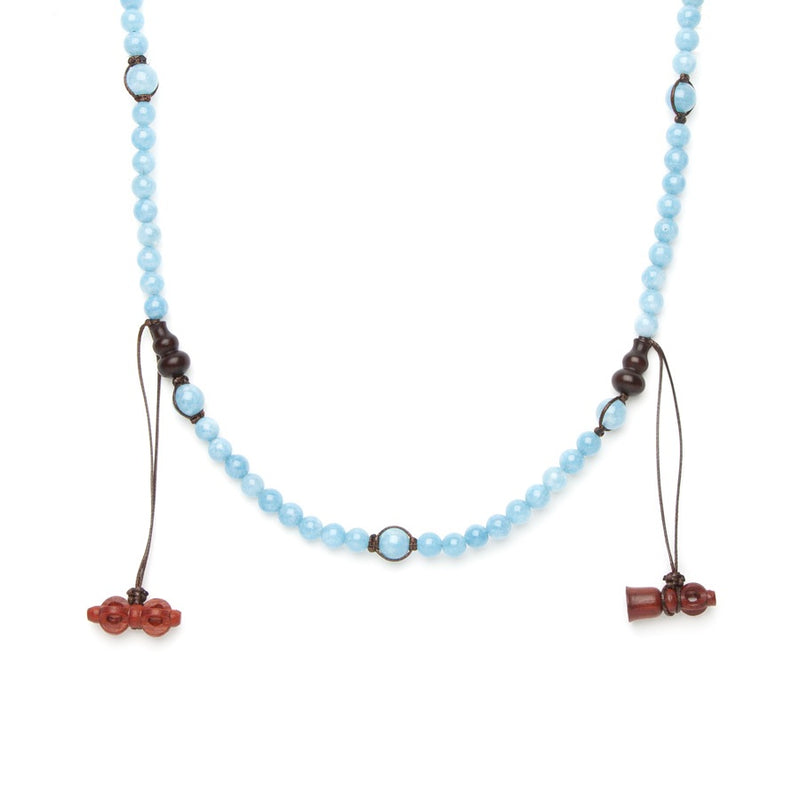  Tamashii Mundra Short Light Blue Agate Necklace NHS1600-53