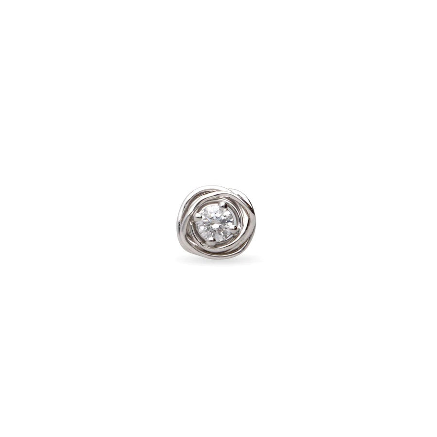 Filodellavita Mono Orecchino 6 Fili in Oro Bianco 18kt e Diamante ct 0.14 E VS1