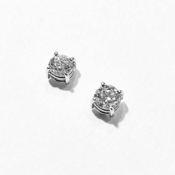  Light point earrings with diamonds 0.80 ct E VS2