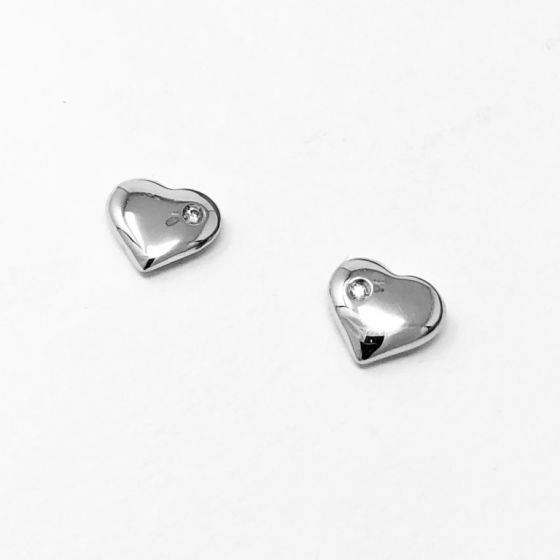 Heart earrings with diamonds 0.02 ct G