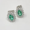  Maiocchi Milano White Gold Earrings with Diamonds and Emeralds 0.84 ct