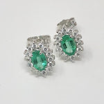  Maiocchi Milano White Gold Earrings with Diamonds and Emeralds 0.84 ct
