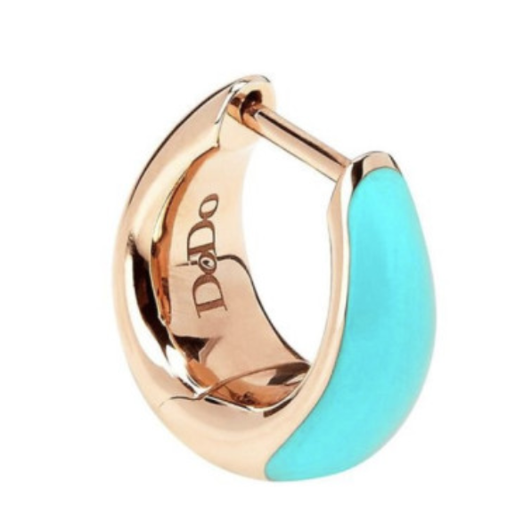Dodo Orecchino Rondelle Argento Dorato Oro Rosa 18kt e smalto turchese