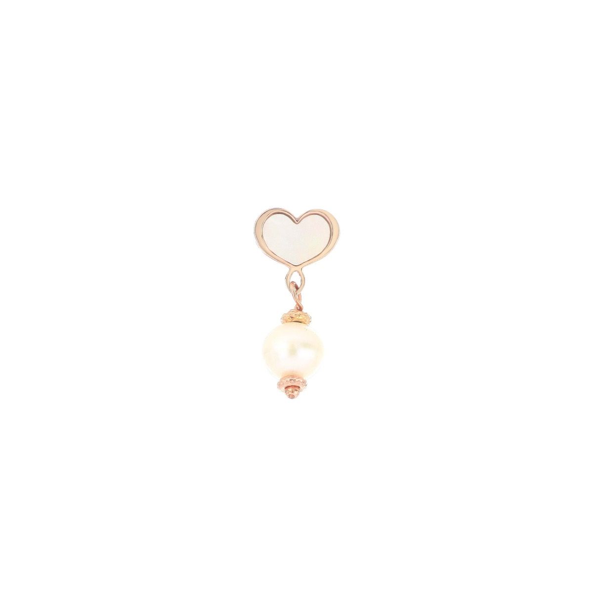  Maman et Sophie Earring White Pearl Heart Maman Pink ORLAB4B