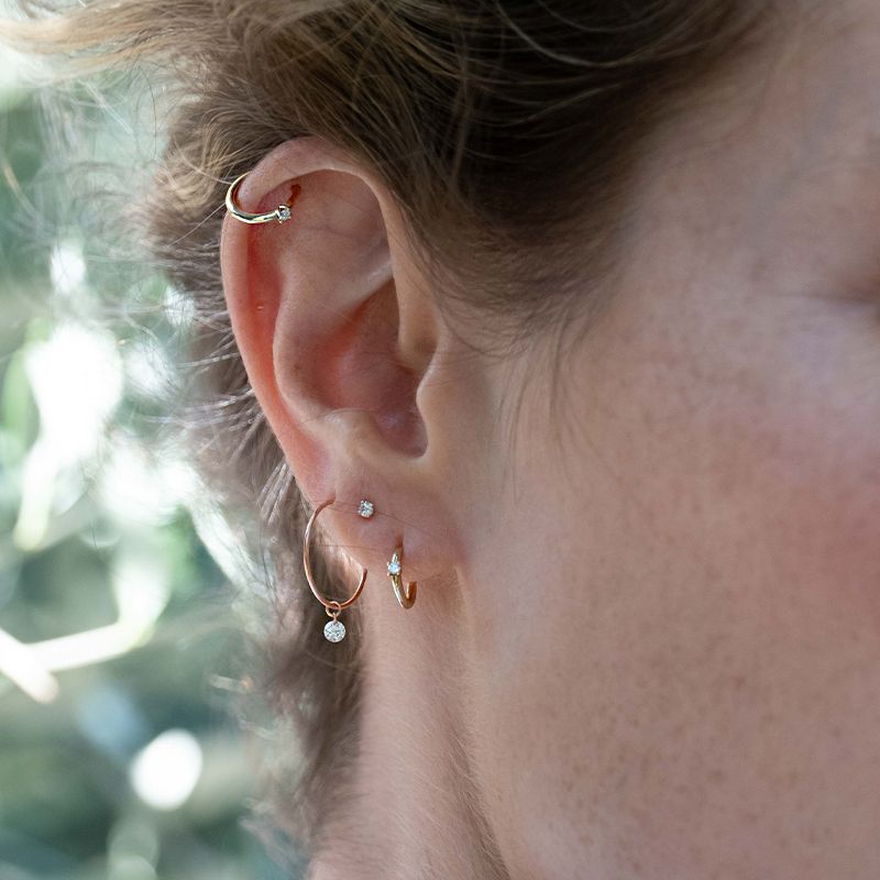 Maman et Sophie Piercing 8mm oro giallo 18kt con diamante ct.0,02 ORPRCG03D2
