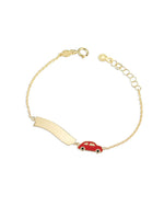  LeBebè TOYS Yellow Gold Bracelet with Ribbon and Toy Car PMG141