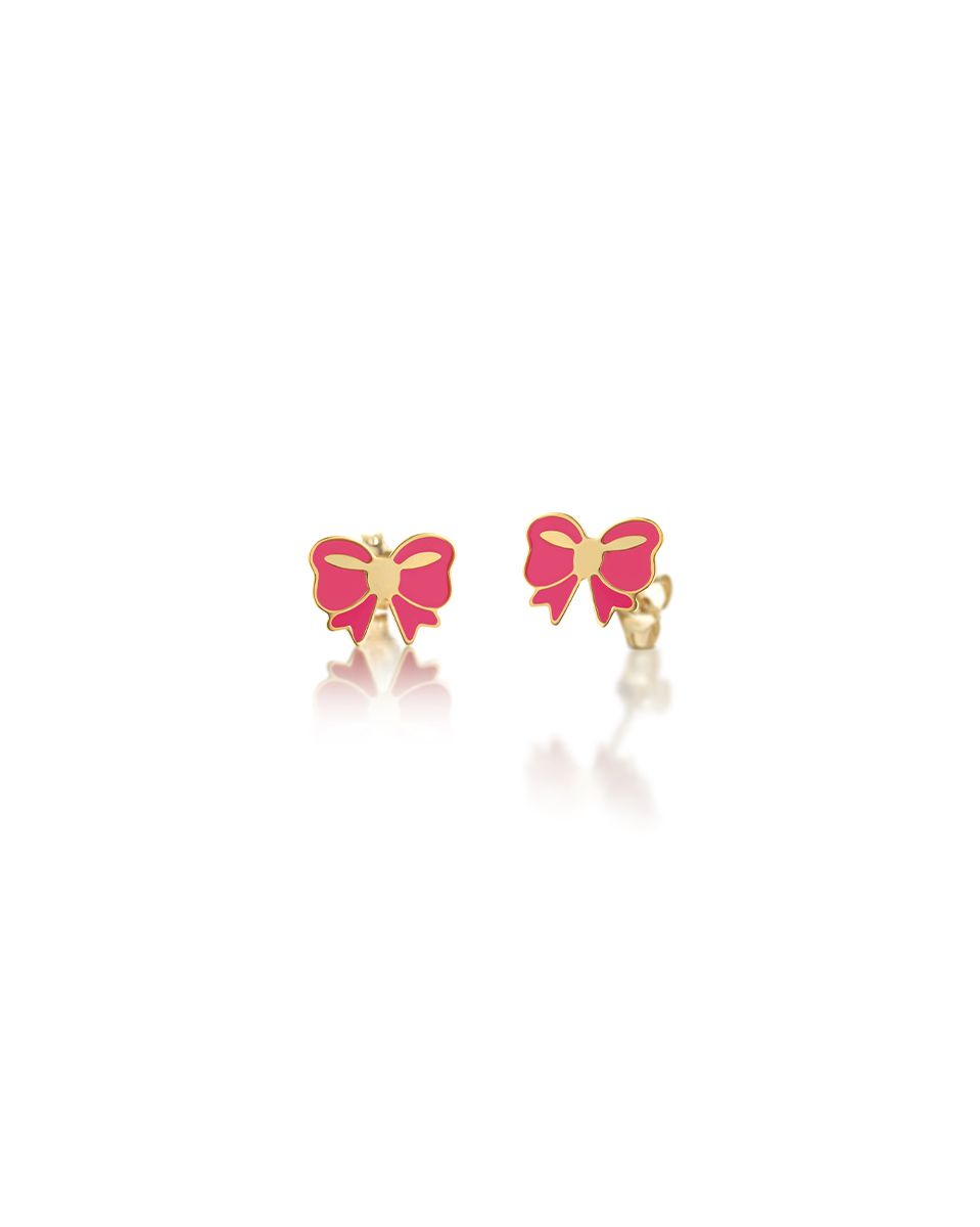 LeBebè TOYS Yellow Gold Bow Earrings PMG146