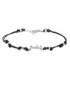  Pensieri Felici Bracelet with little man in silver and black nautical cord GS1055N