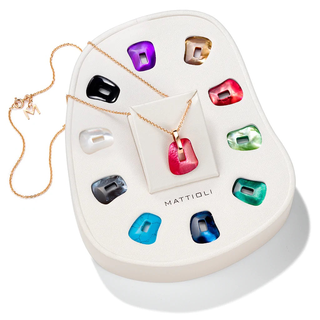 Mattioli Small Puzzle Necklace in Rose Gold and 11 Colors