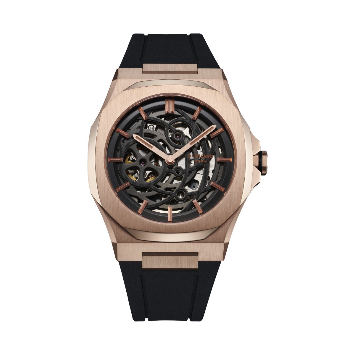 D1 Milano Skeleton Rubber Rose Gold D1-SKRJ12