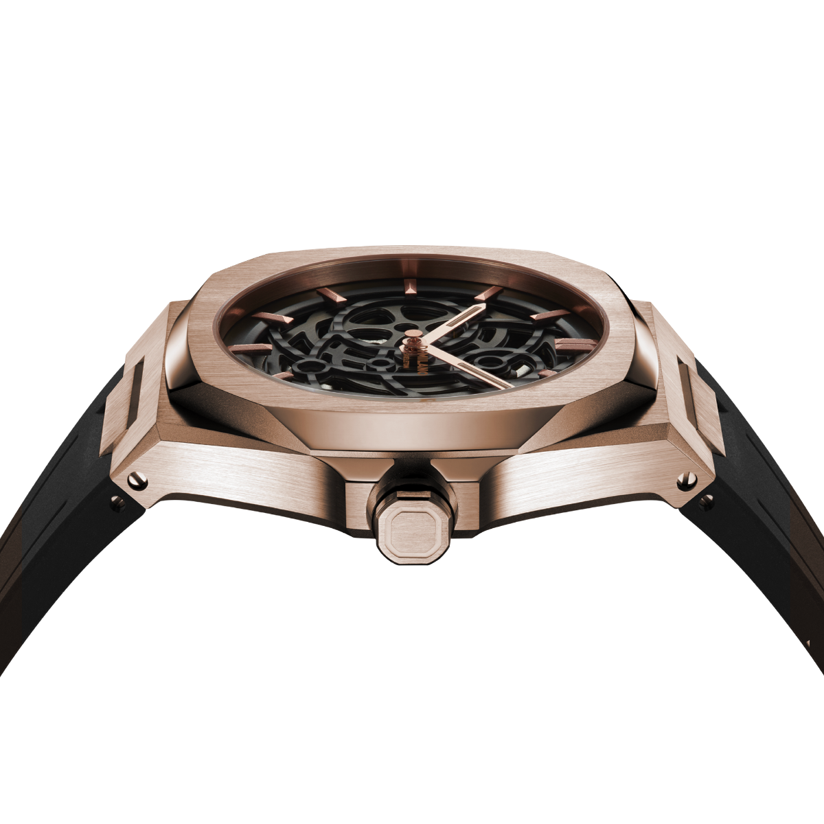 D1 Milano Skeleton Rubber Rose Gold D1-SKRJ12