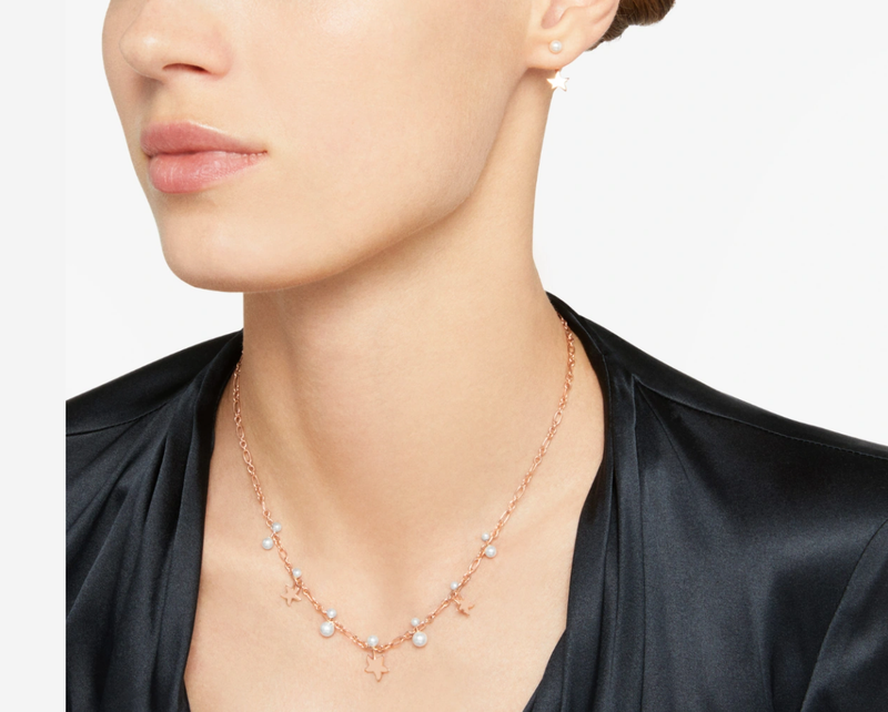  Dodo Necklace Stars in rose gold and pearls