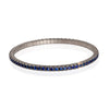  Mano Jewels Elastic Tennis Bracelet in 18kt Rose Gold Titanium and Blue Sapphires