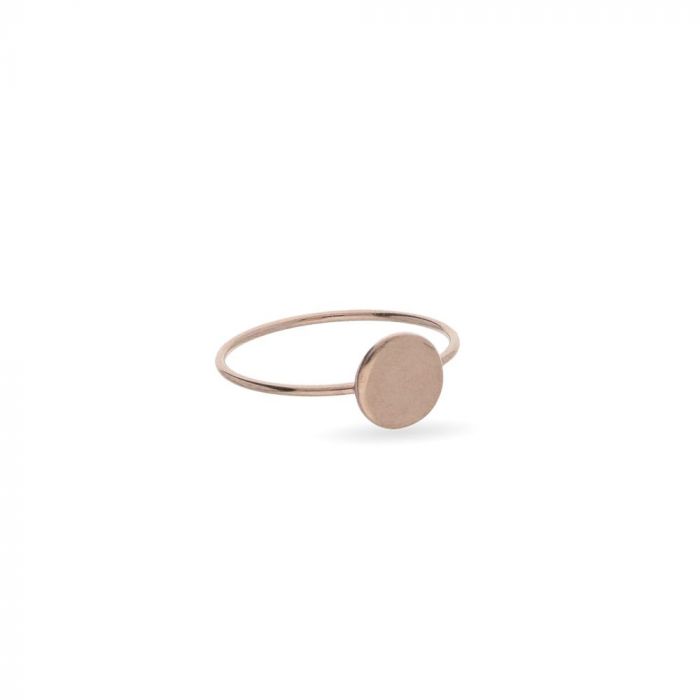  CUPID RING IN 9KT ROSE GOLD WITH ROUND SIGNAL IN 9KT ROSE GOLD