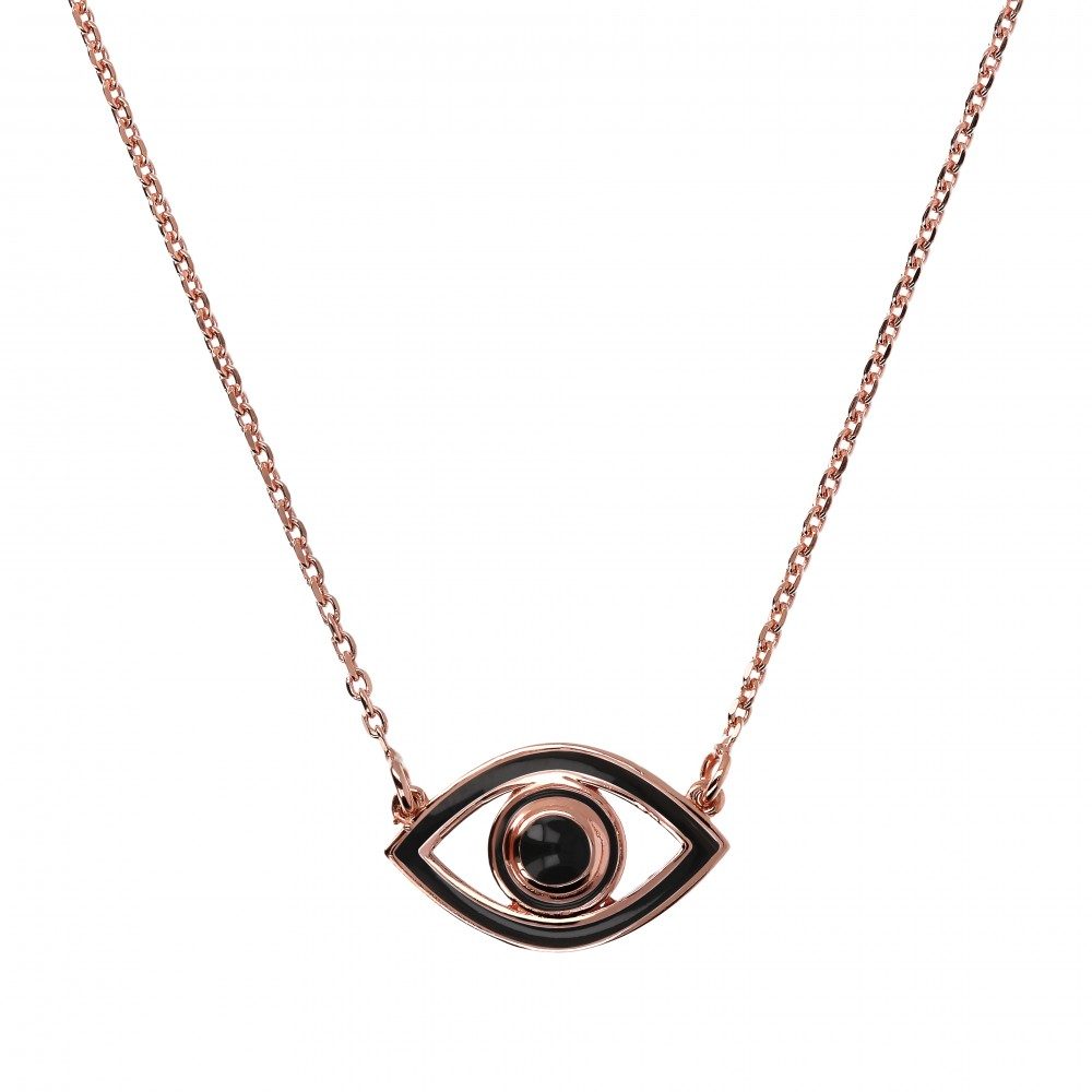 Netali Nissim Black Enamel Eye Necklace