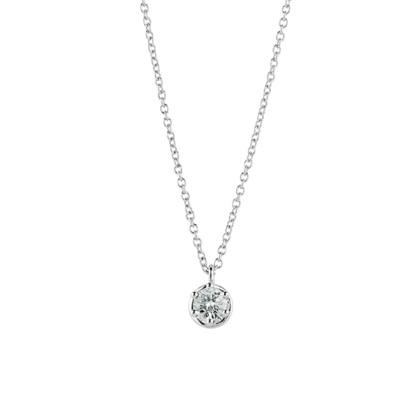 Damiani Collana Punto Luce Minou in Oro Bianco e Diamante ct 0.30 G VS2 GIA