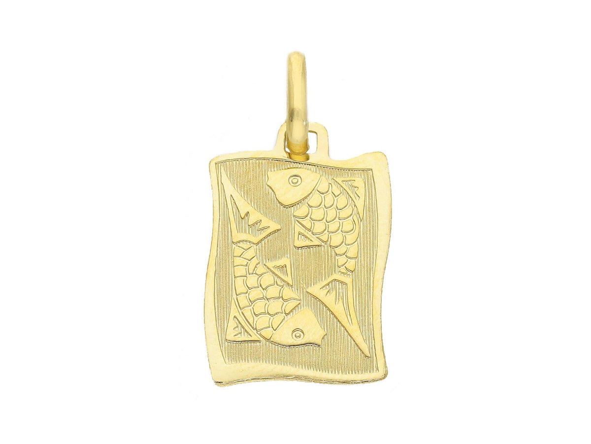  Zodiac Sign Pendant in 18kt Yellow Gold Pisces