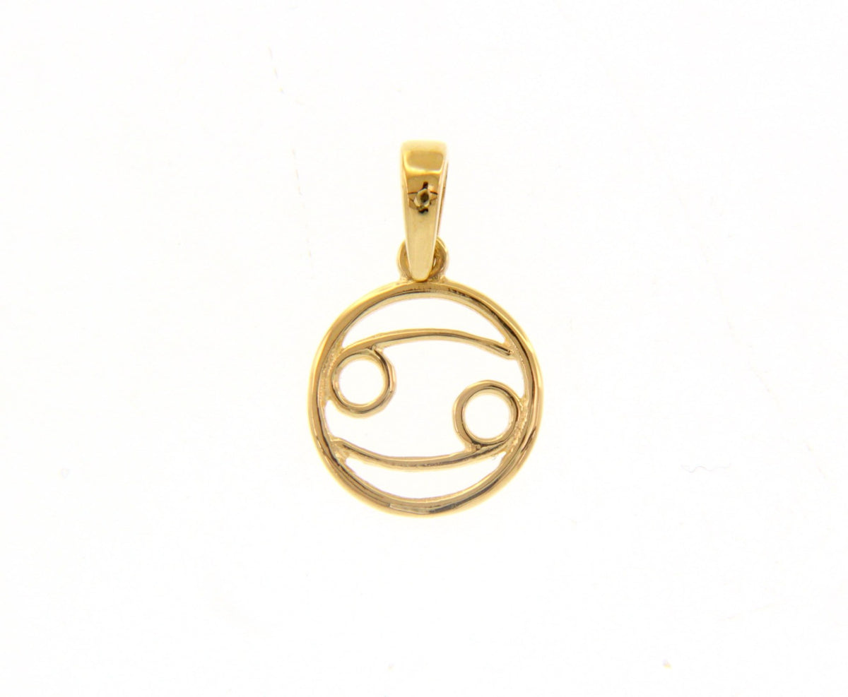 Stylized Zodiac Sign Pendant in 18kt Yellow Gold Cancer