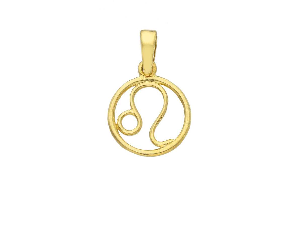  Stylized Zodiac Sign Pendant in 18kt Yellow Gold Leo